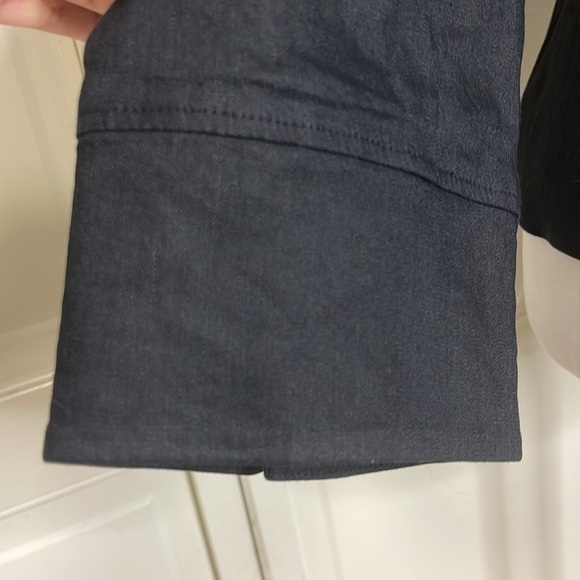 Boutique Essentials Women’s Black Linen High Collar Blazer Jacket Top Size 8 - Picture 4 of 12